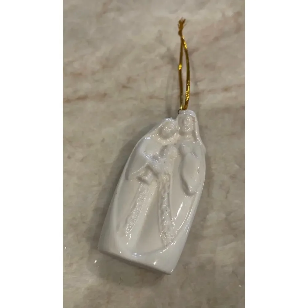 Porcelain Christmas white ornament nativity 3